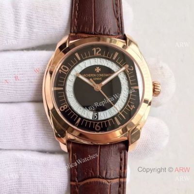 Replica Swiss Vacheron Constantin Geneve Watch Rose Gold Black Dial 40mm
